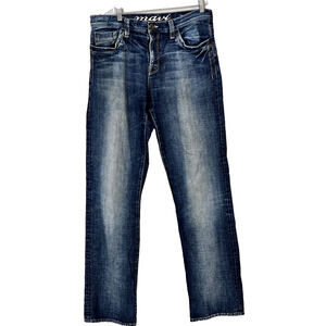 Mavi Matt Jeans Men's 36x36 Dark Wash Denim Relaxed Straight Leg 100% Cotton
